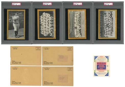 1934 R309-1 Goudey Premiums PSA-Graded Complete Set (4) Plus Original Mailing Envelopes and Wrapper